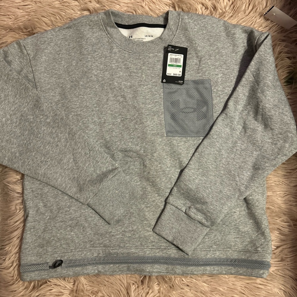 Under Armour Gray womens comfy soft crew neck  cropped Sweatshirt